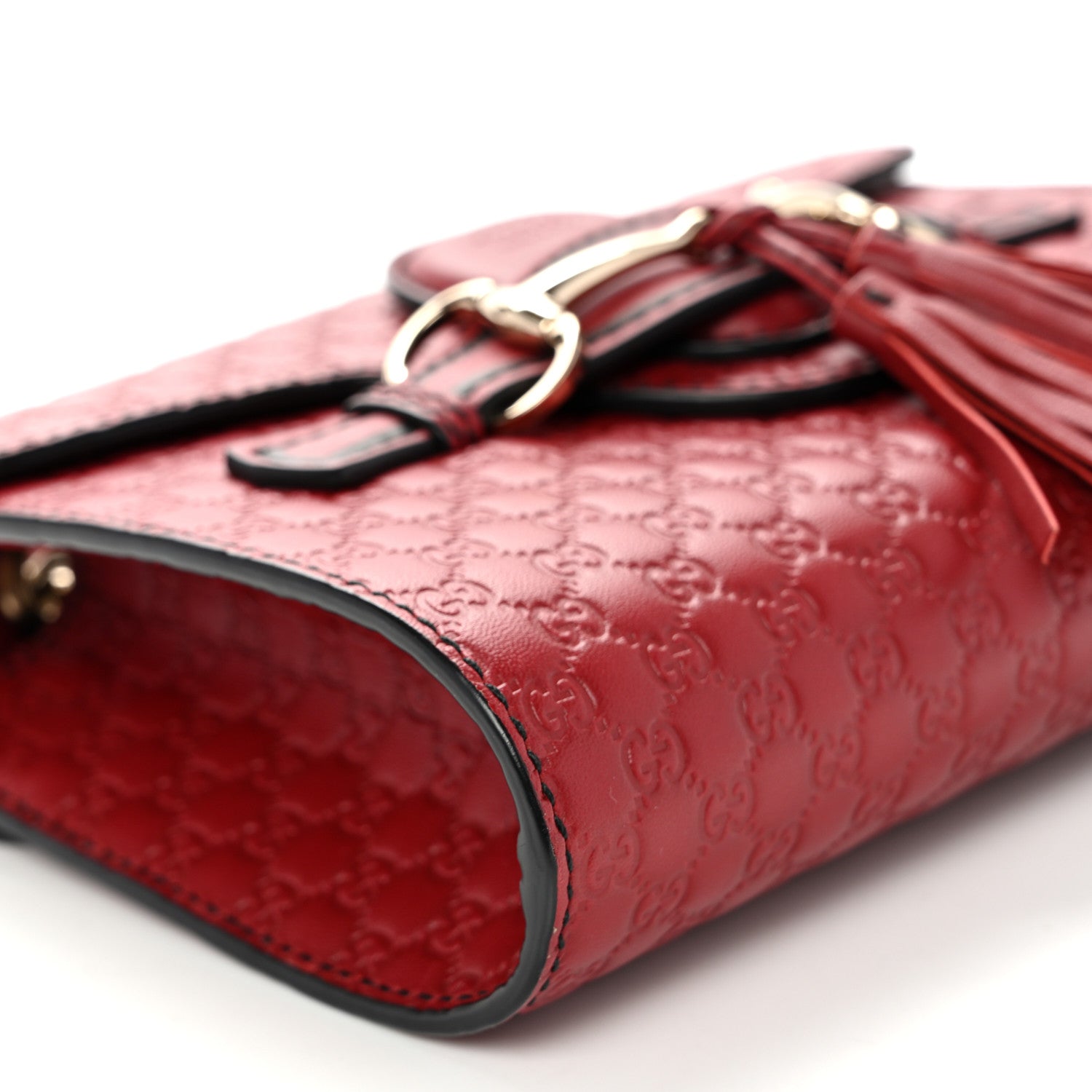 Gucci Soft Microguccissima Mini Emily Chain Shoulder Bag Rosso 9 of 10