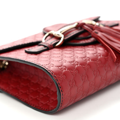 Gucci Soft Microguccissima Mini Emily Chain Shoulder Bag Rosso 9 of 10