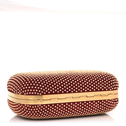 Alexander McQueen Suede Studded Skull Box Clutch Red 4 of 14