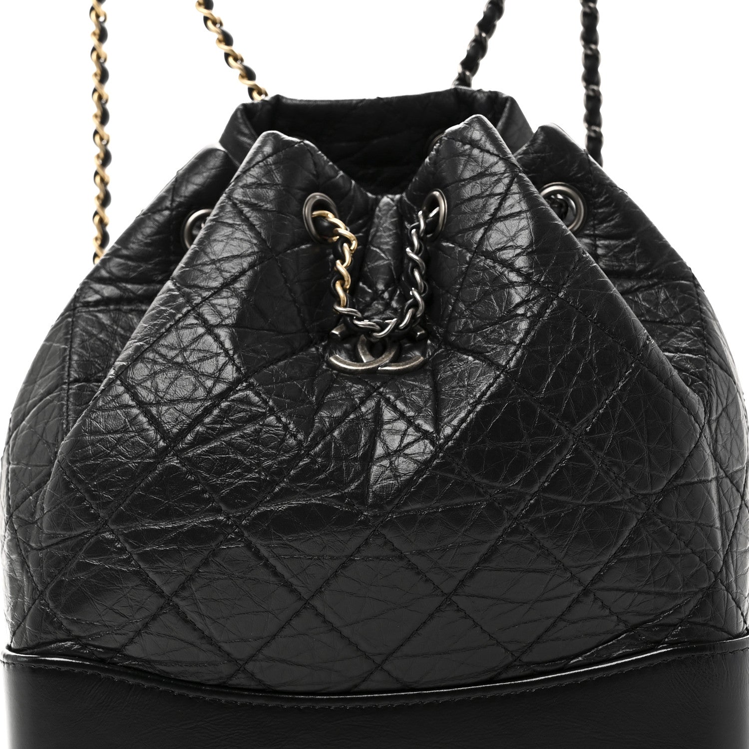 Chanel Aged Calfskin Quilted Small Gabrielle Backpack Black 8 of 10