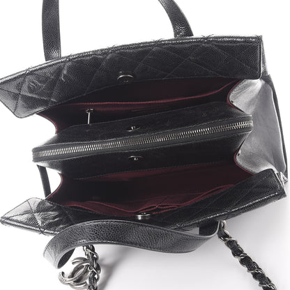 Chanel Crumpled Grained Calfskin Quilted CC Crave Tote Black 6 of 14