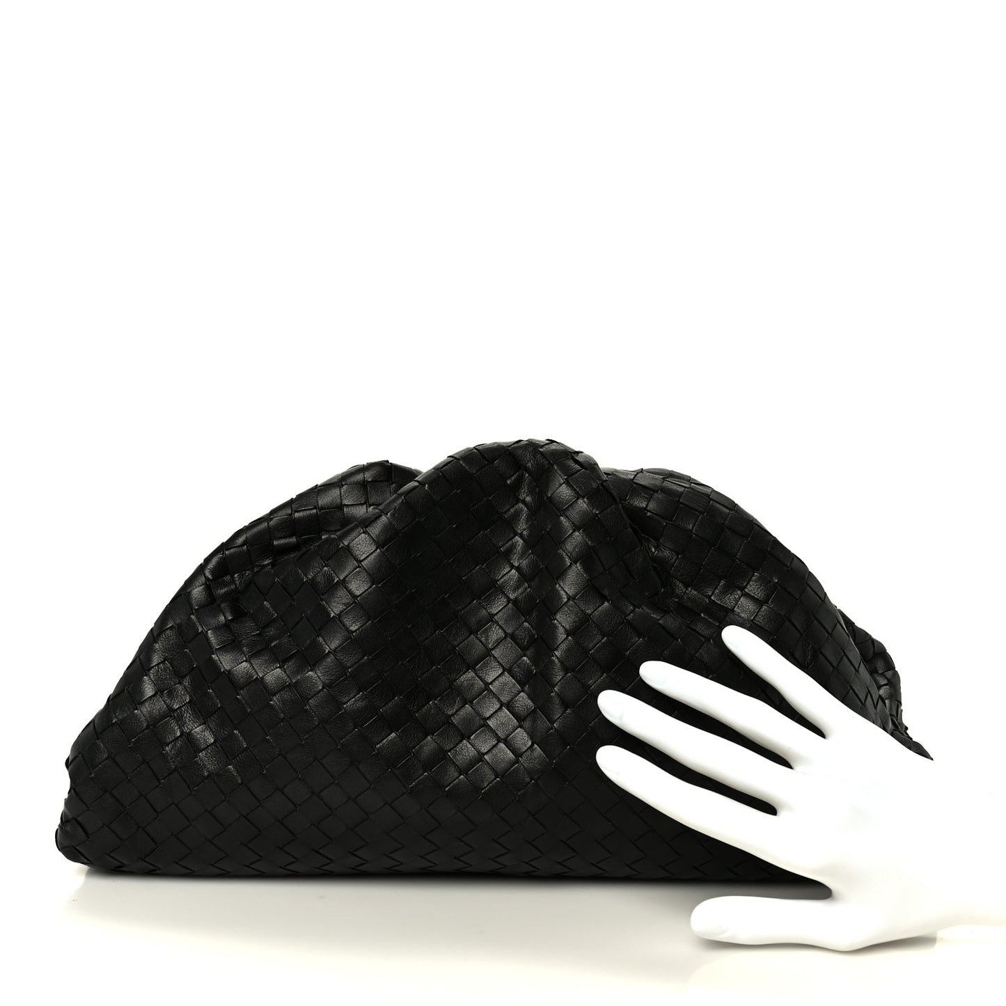 Nappa Maxi Intreccio The Pouch Oversized Clutch Black