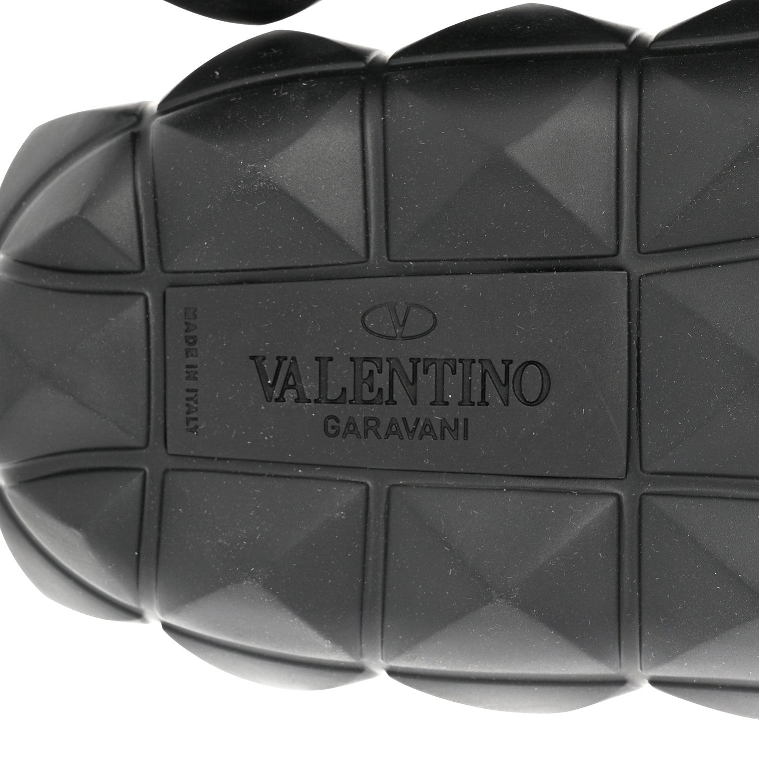 Valentino Garavani Rubber Roman Stud Turtle Slide Sandals 38 Black 7 of 8