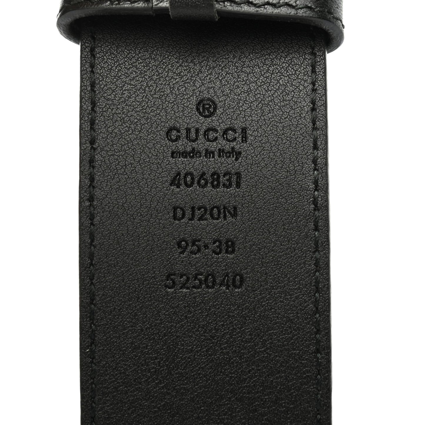 Textured Dollar Calfskin Nickel Double G 40mm Belt 95 38 Black