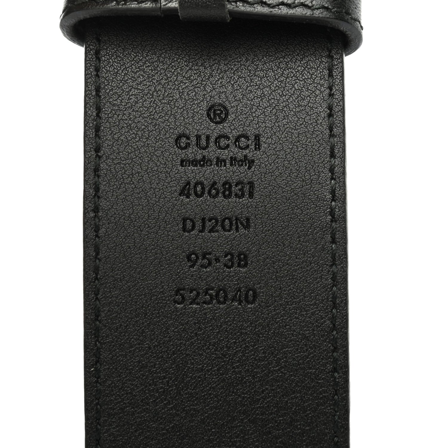 Gucci Textured Dollar Calfskin Nickel Double G 40mm Belt 95 38 Black 5 of 5