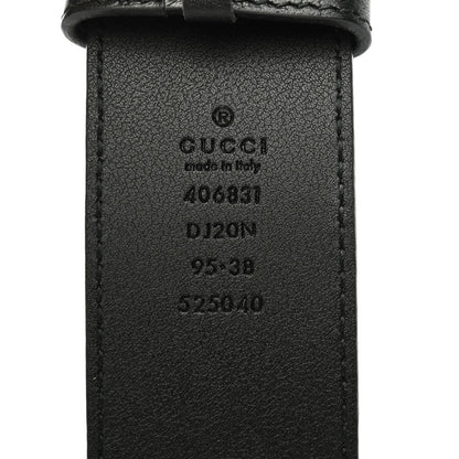 Gucci Textured Dollar Calfskin Nickel Double G 40mm Belt 95 38 Black 5 of 5