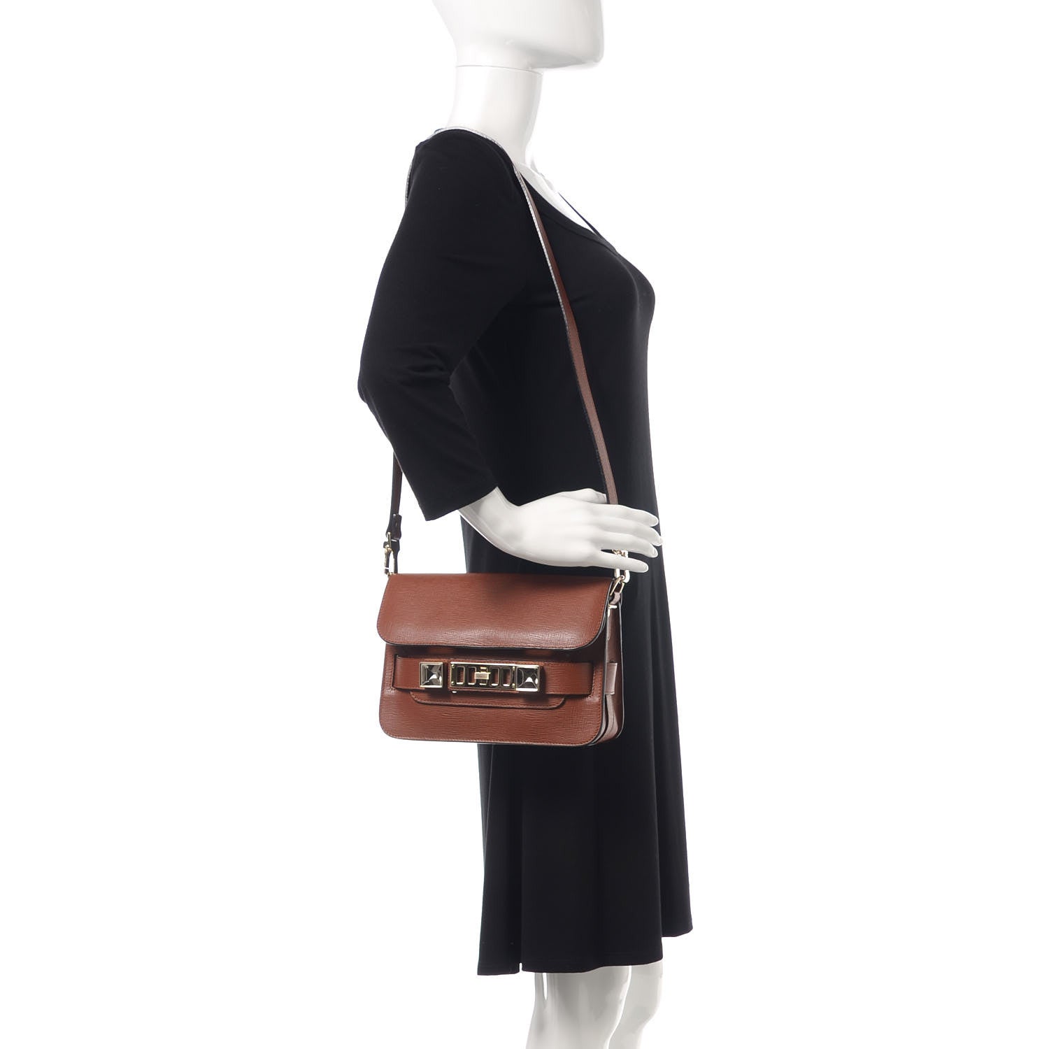 Proenza Schouler Linosa Mini PS11 Classic Shoulder Bag Saddle 2 of 9