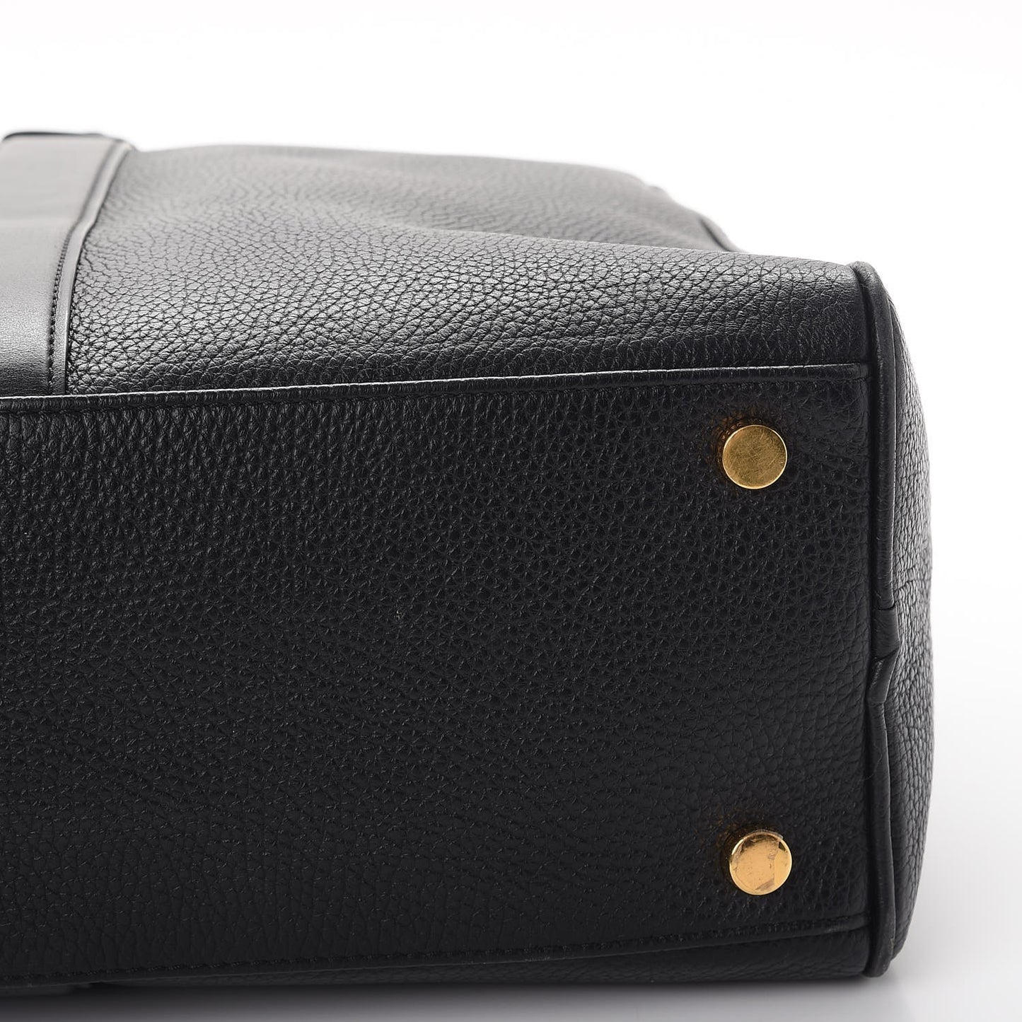 Calfskin Buckley Flat Trapeze Briefcase Black