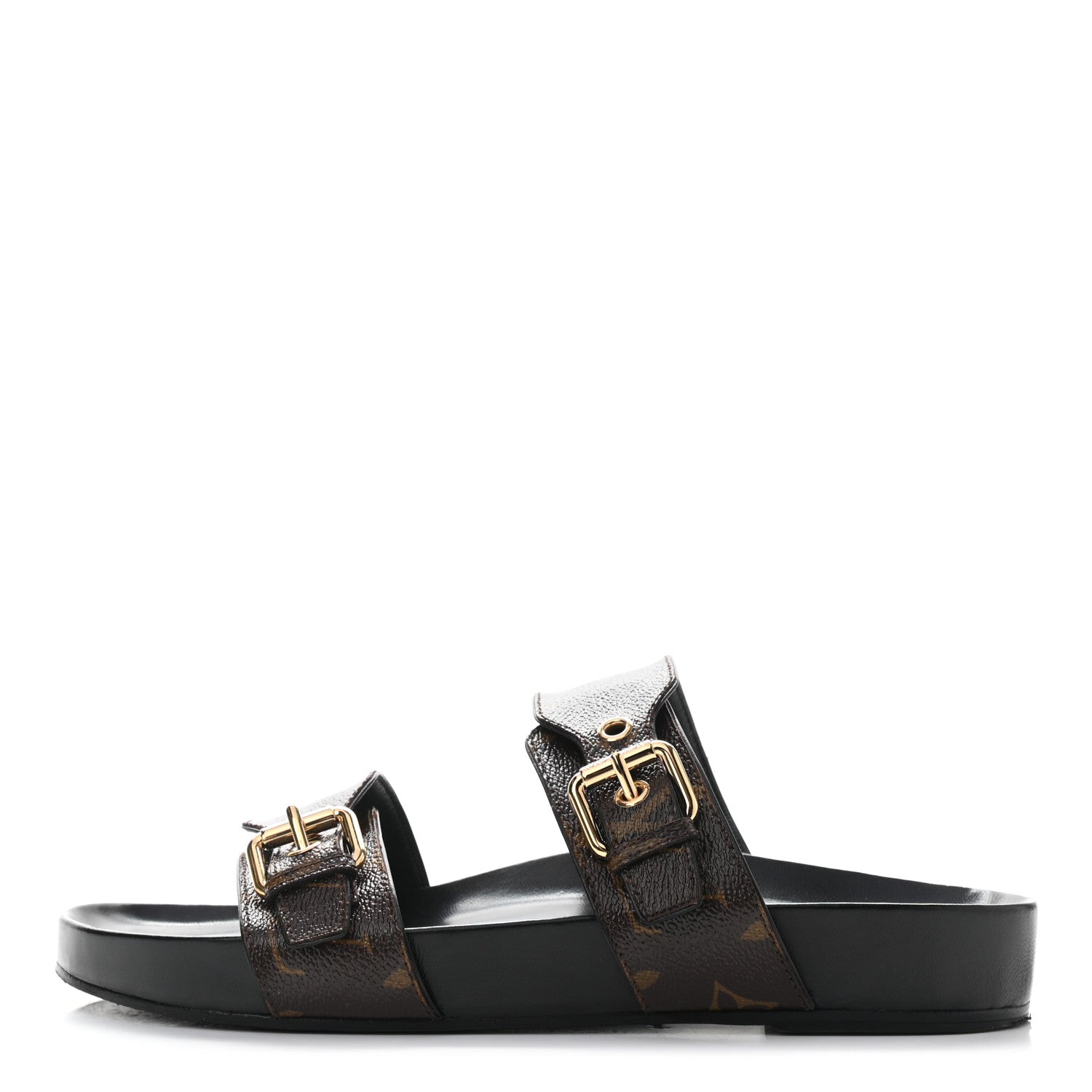 Louis Vuitton Monogram Bom Dia Mule Sandals 39 Black 1 of 8