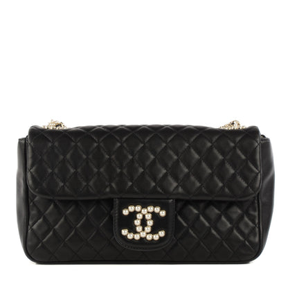 Chanel Lambskin Quilted Medium Westminster Pearl Flap Black 1 of 7