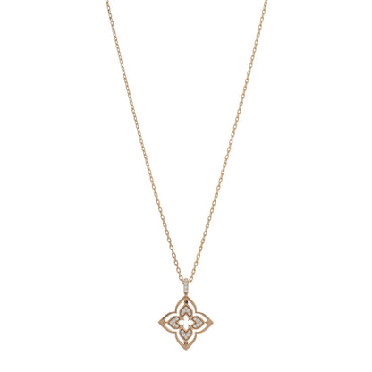 Roberto Coin 18K Rose Gold Diamond Mother of Pearl Small Venetian Princess Pirouette Pave Pendant Necklace 1 of 5