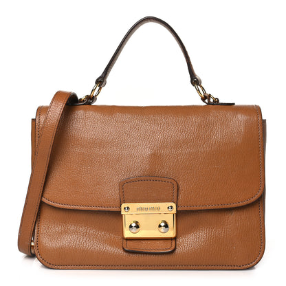 Miu Miu Goatskin Madras Shoulder Bag Cuoio 1 of 17