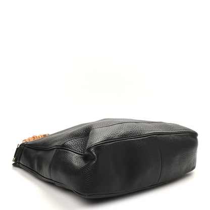 Gucci Pebbled Calfskin Medium Diana Bamboo Shoulder Bag Black 4 of 9