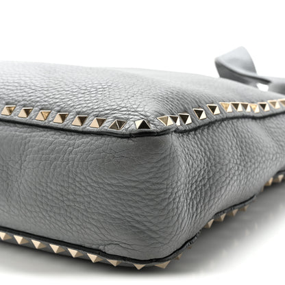 Valentino Garavani Pebbled Calfskin Small Rockstud Flip-Lock Messenger Bag Light Stone 4 of 11