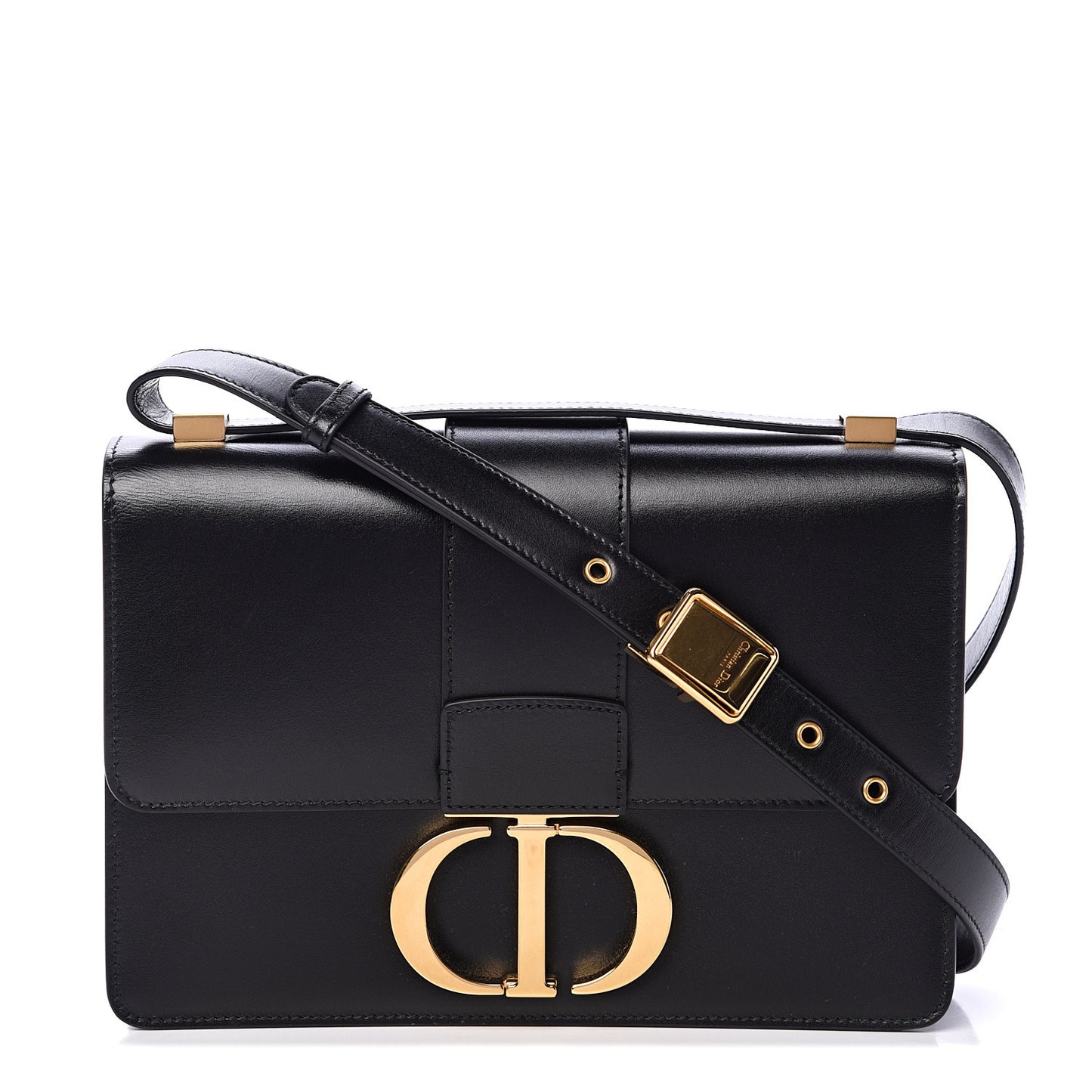 Smooth Calfskin 30 Montaigne Flap Bag Black
