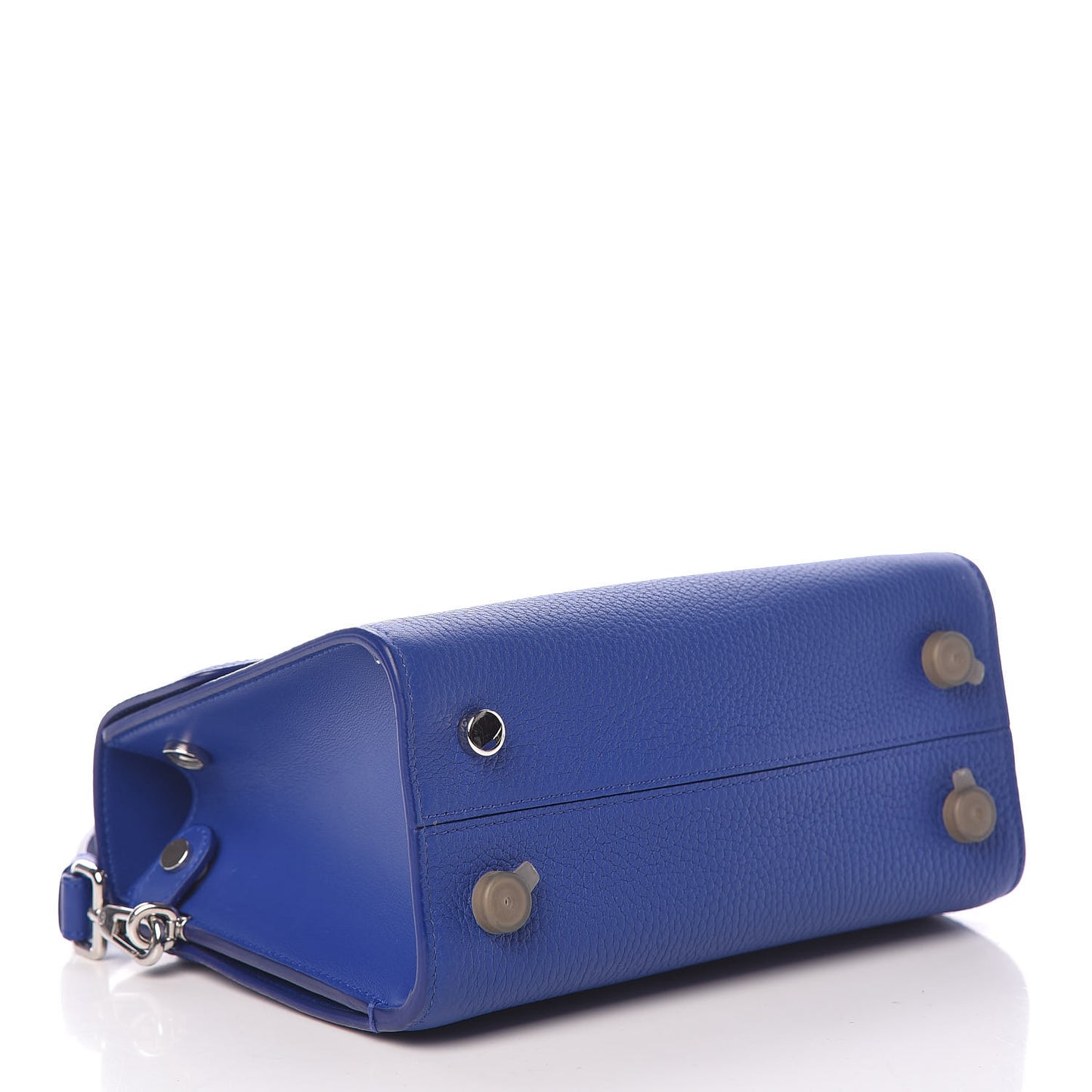 Grained Calfskin Mini Diorever Flap Blue