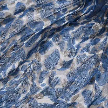 Louis Vuitton Cashmere Silk Leopard Stole Blue 3 of 6