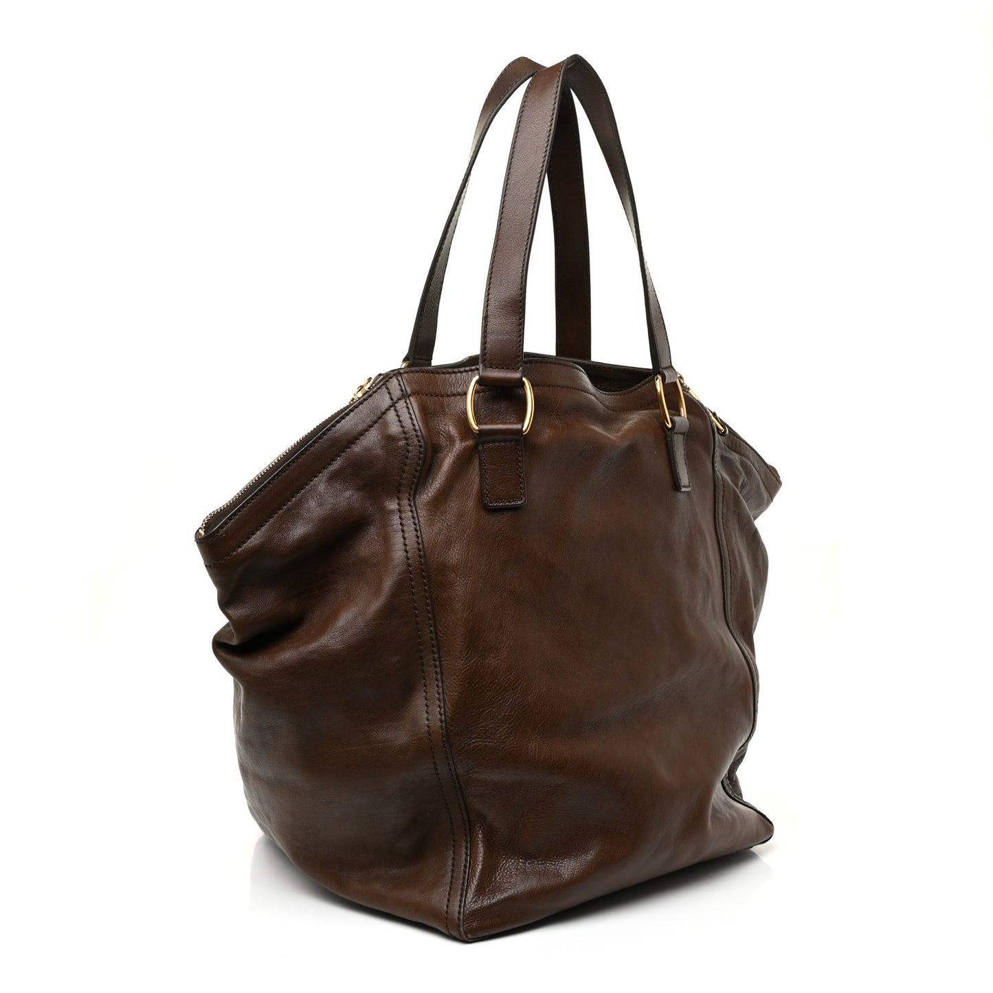 Calfskin Medium Downtown Tote Brown