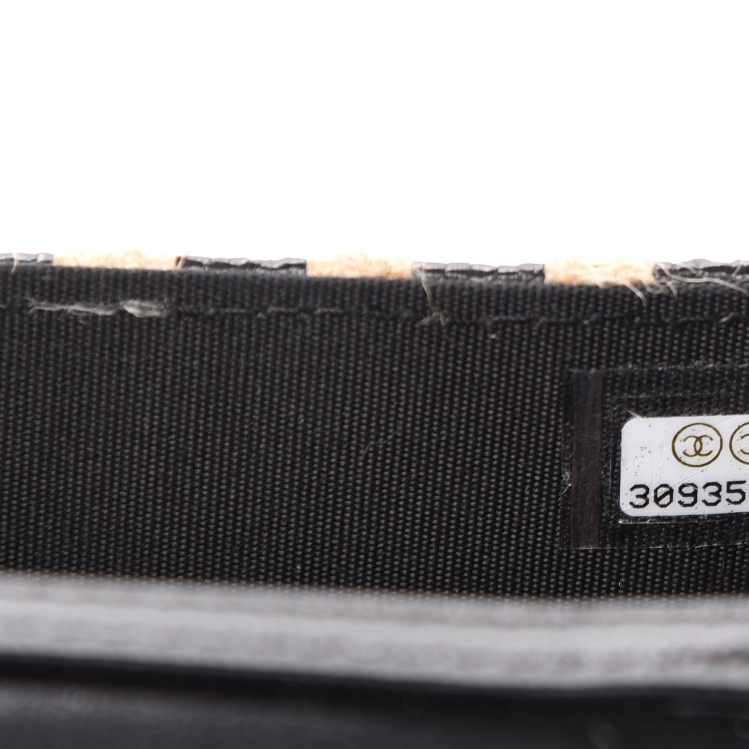 Chanel Raffia Jute Striped Belt Bag Black Beige 10 of 11
