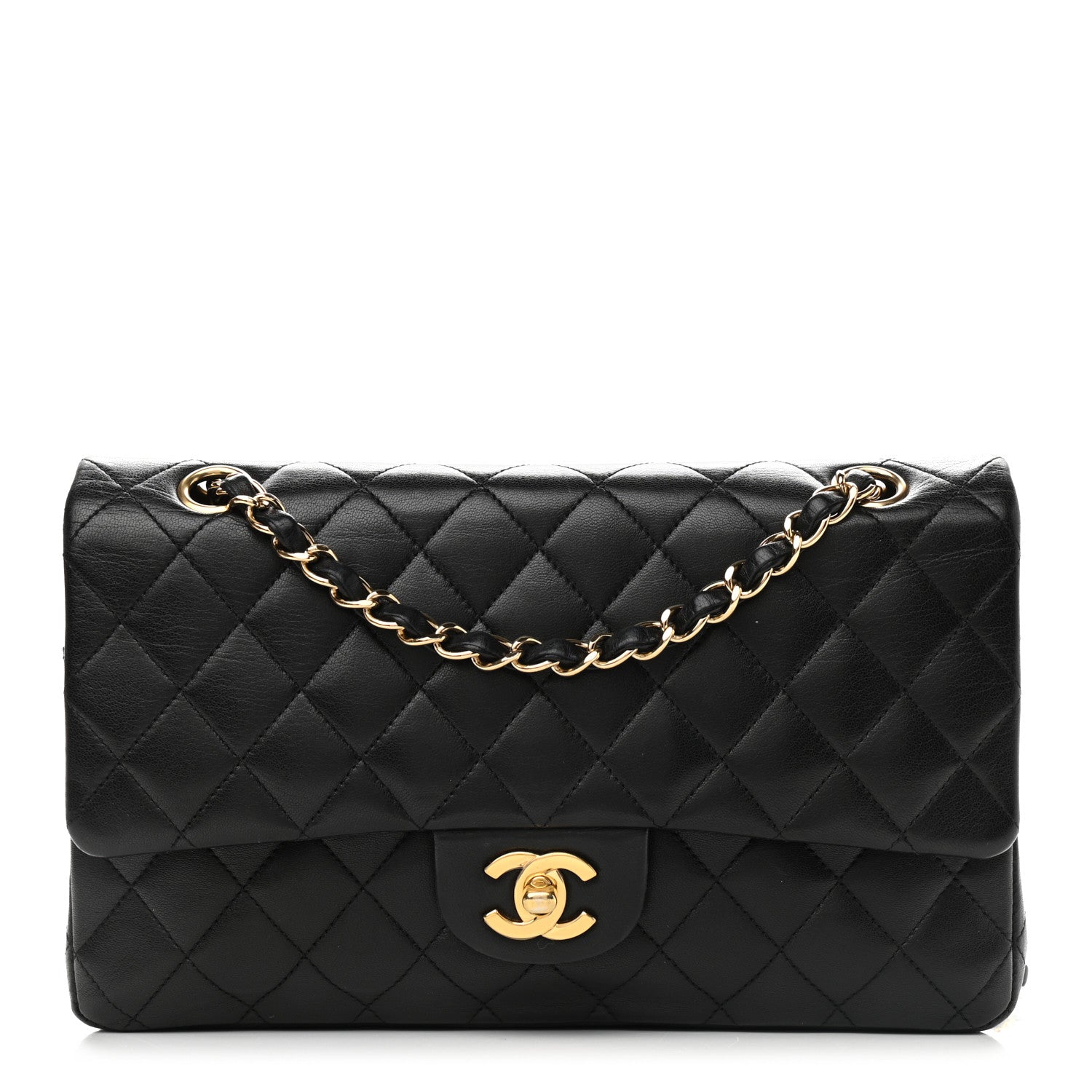 Chanel Lambskin Quilted Medium Double Flap Black 1 of 13