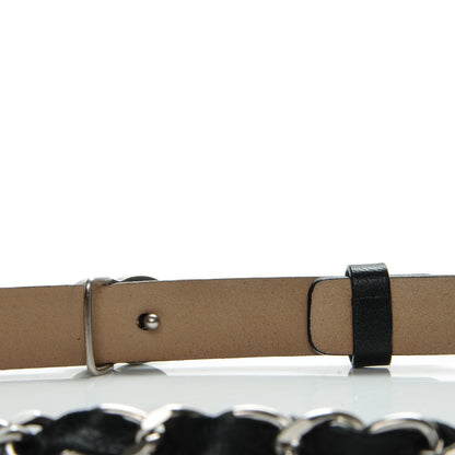 Chanel Lambskin CC Chain Belt 95 38 Black Silver 7 of 10