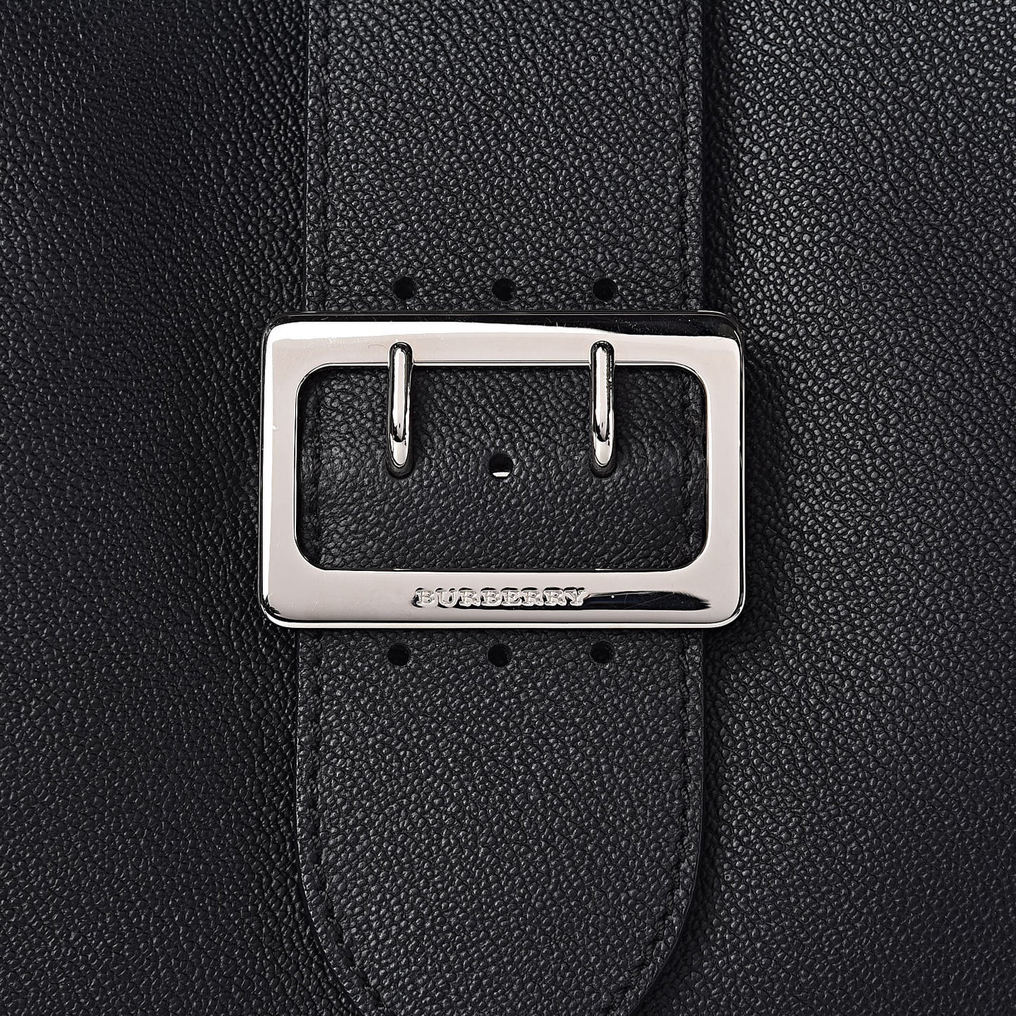 Soft Grain Calfskin Medium Buckle Tote Black