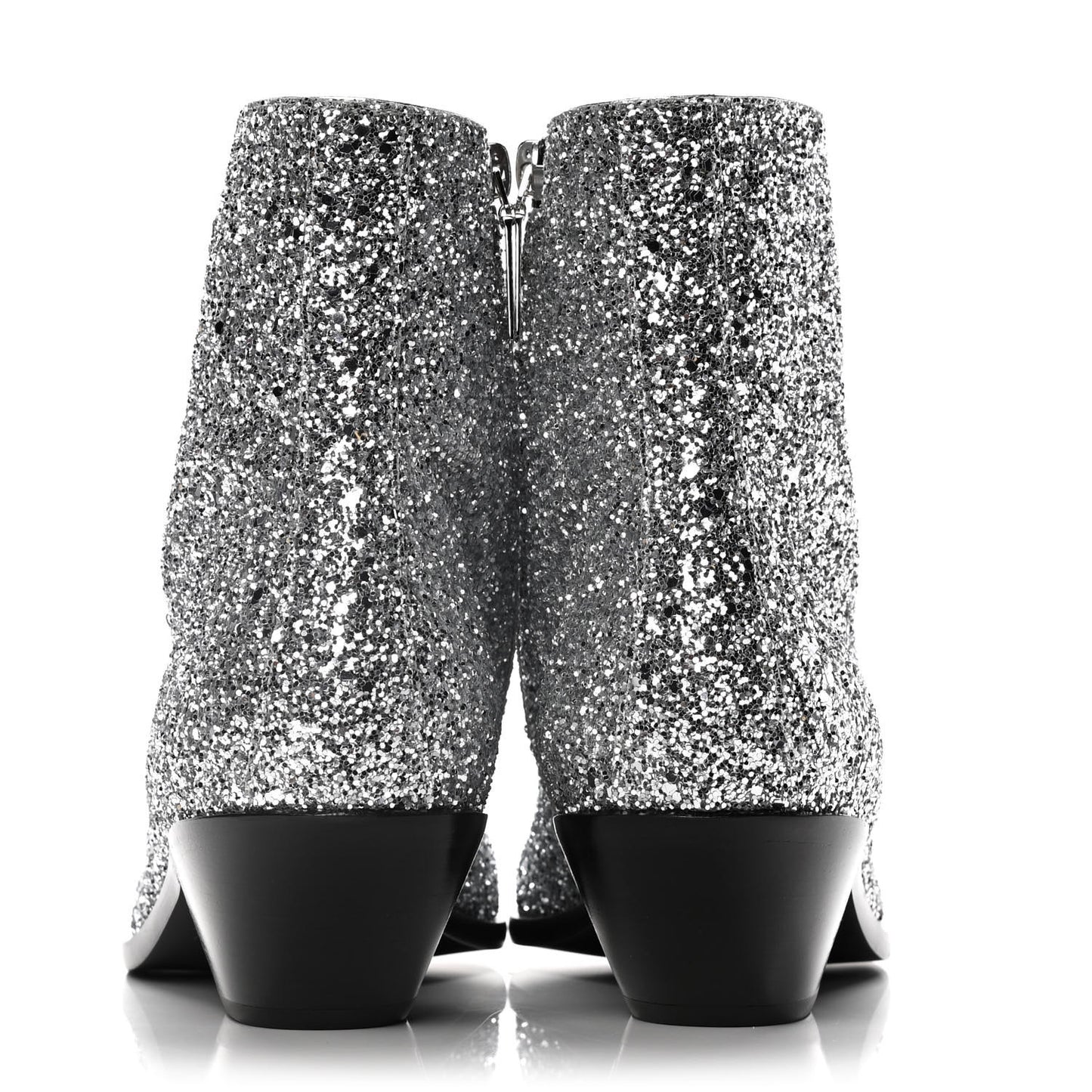 Glitter Calfskin West 45 Boots 38.5 Silver