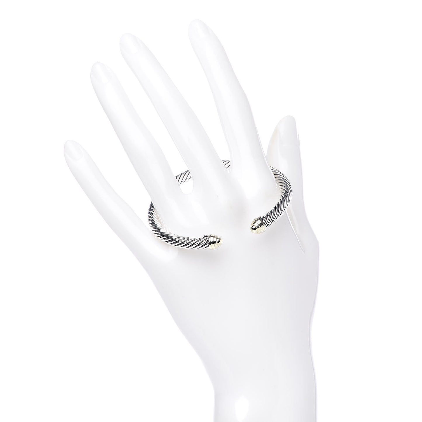 Sterling Silver 14K Yellow Gold 5mm Cable Classics Bracelet