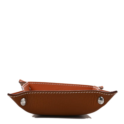 Hermes Taurillon Clemence Mises et Relances Change Tray Potiron Fauve 1 of 8
