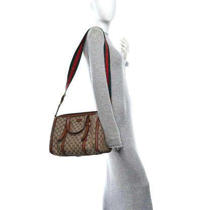 Gucci Monogram Medium Lady Web Boston Bag Beige Cuir 2 of 10