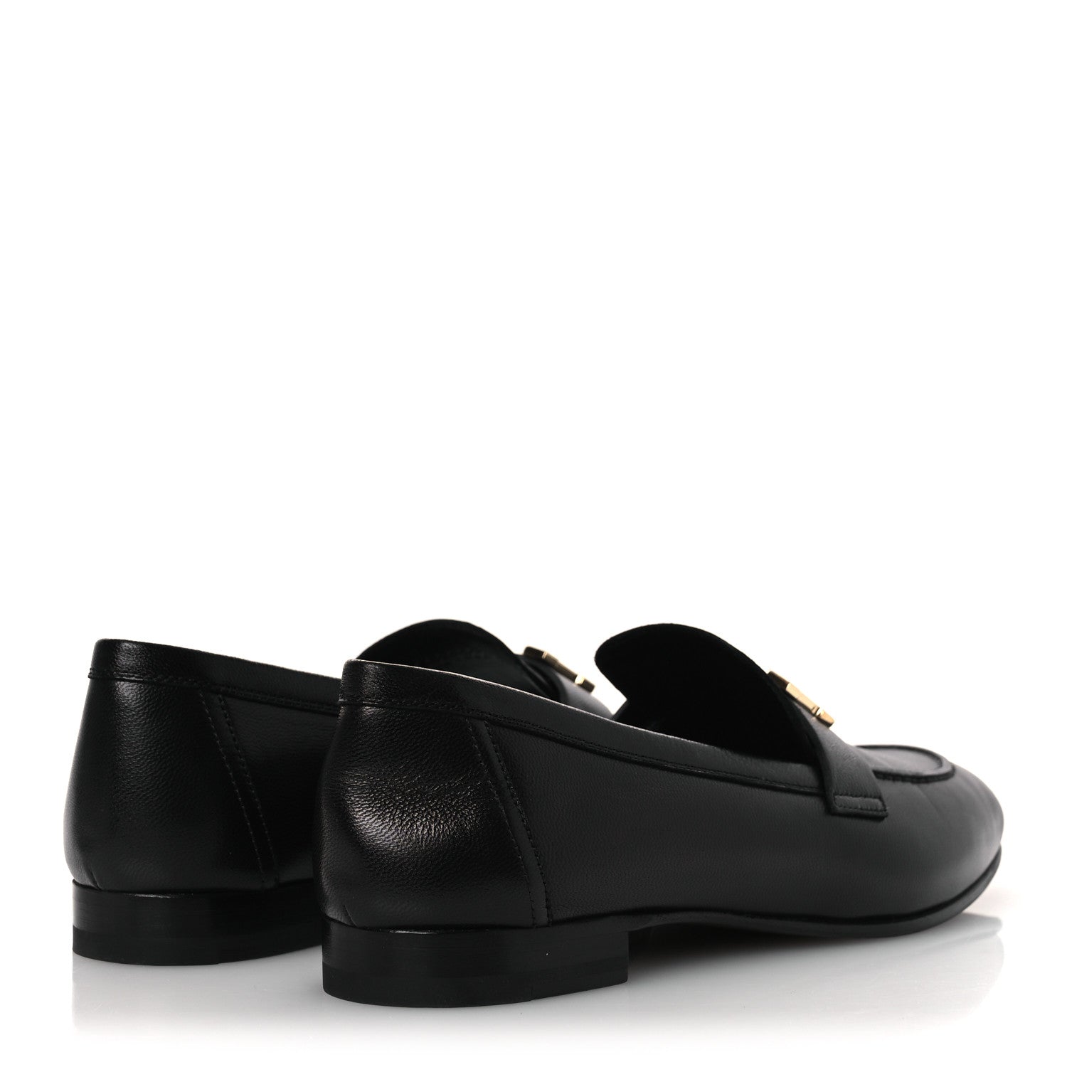 Hermes Goatskin Womens Paris Loafers 39.5 Black 5 of 12