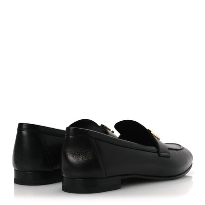 Hermes Goatskin Womens Paris Loafers 39.5 Black 5 of 12