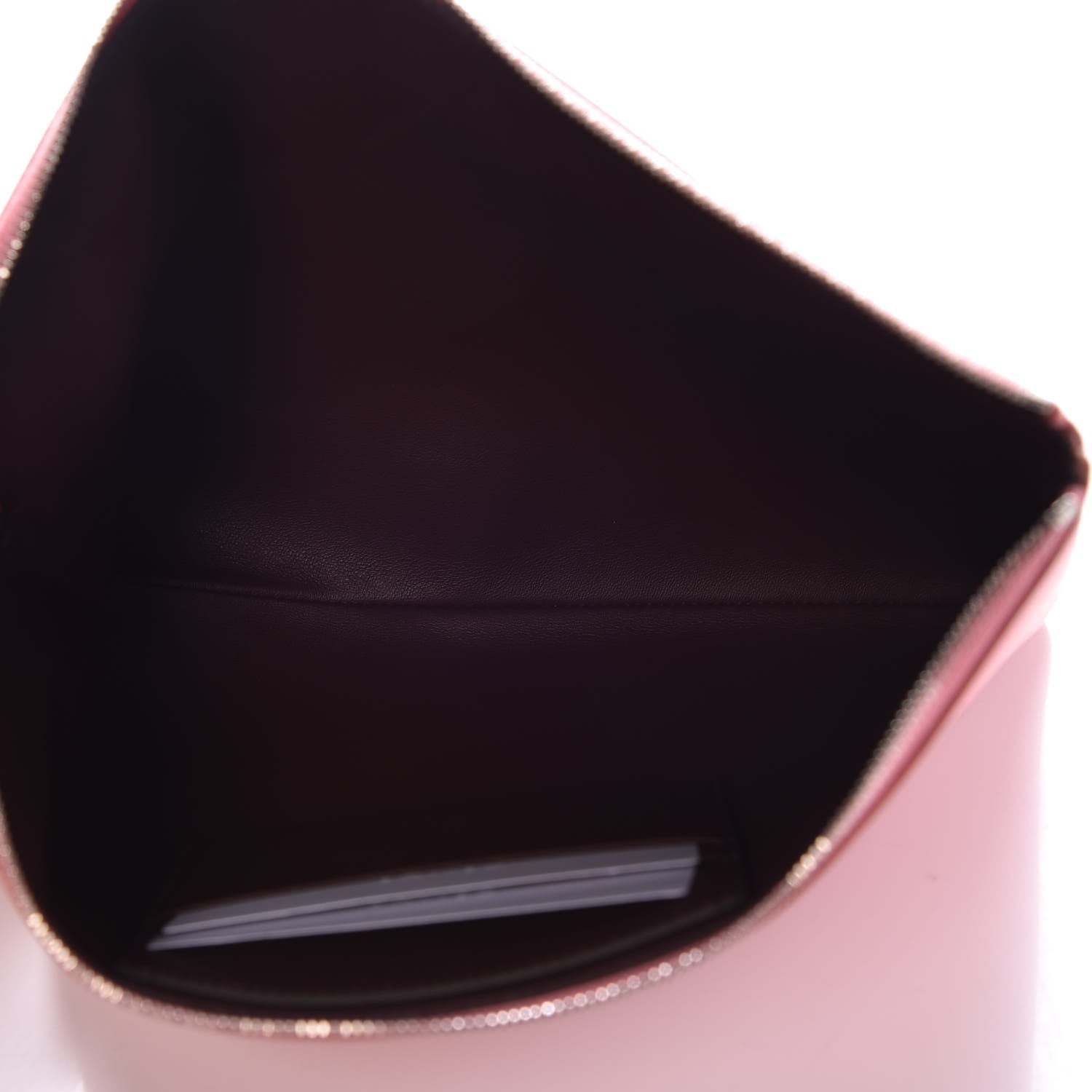 Celine Plastic Bag with Cloudy Lambskin Solo Zip Pouch Clutch Pink 6 of 12