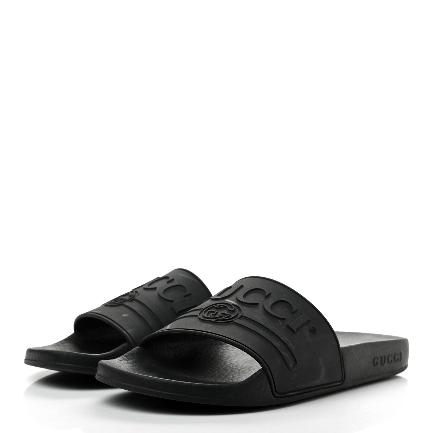 Rubber Womens Logo Slide Sandals 38 Black