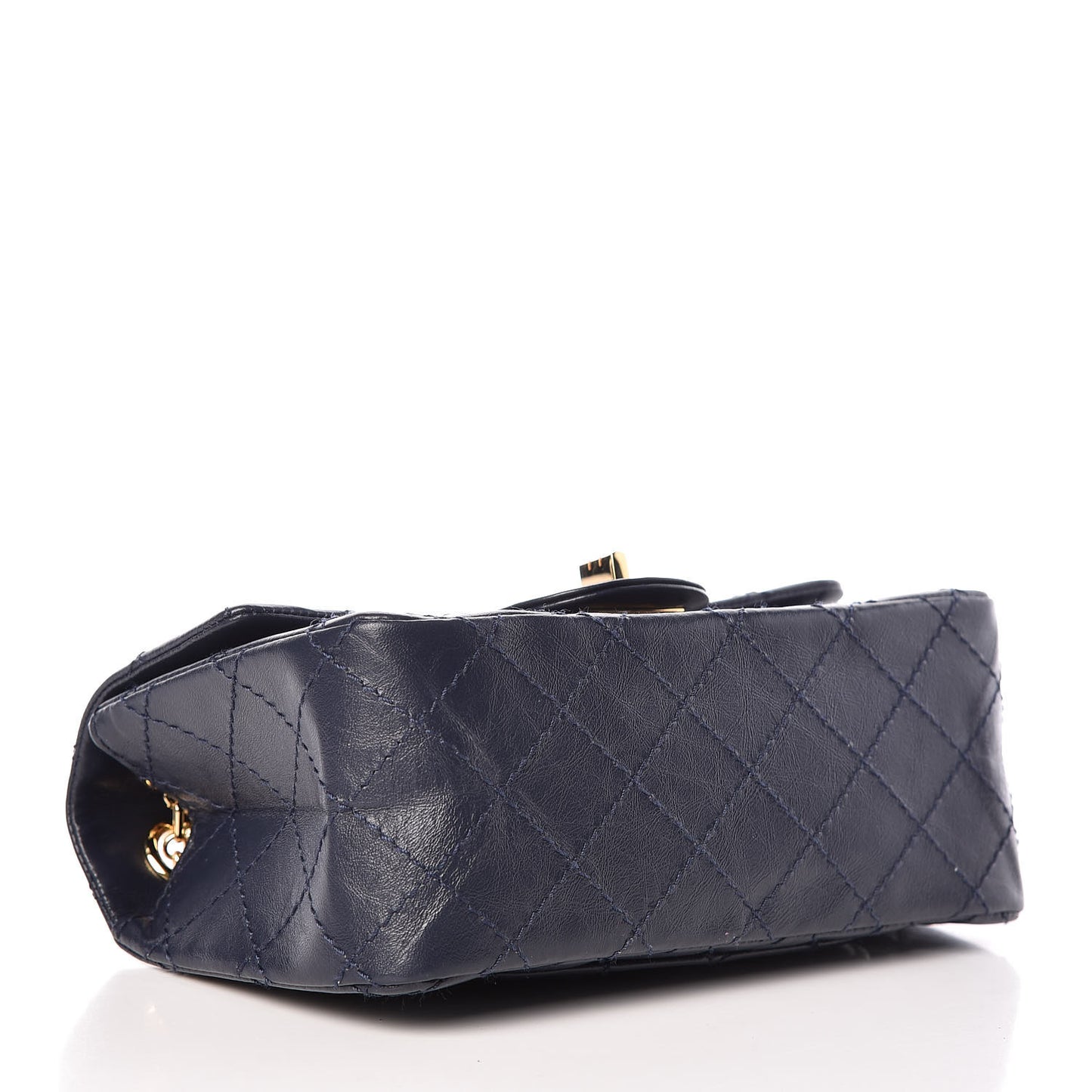 Aged Calfskin Quilted 2.55 Reissue Mini Flap Navy