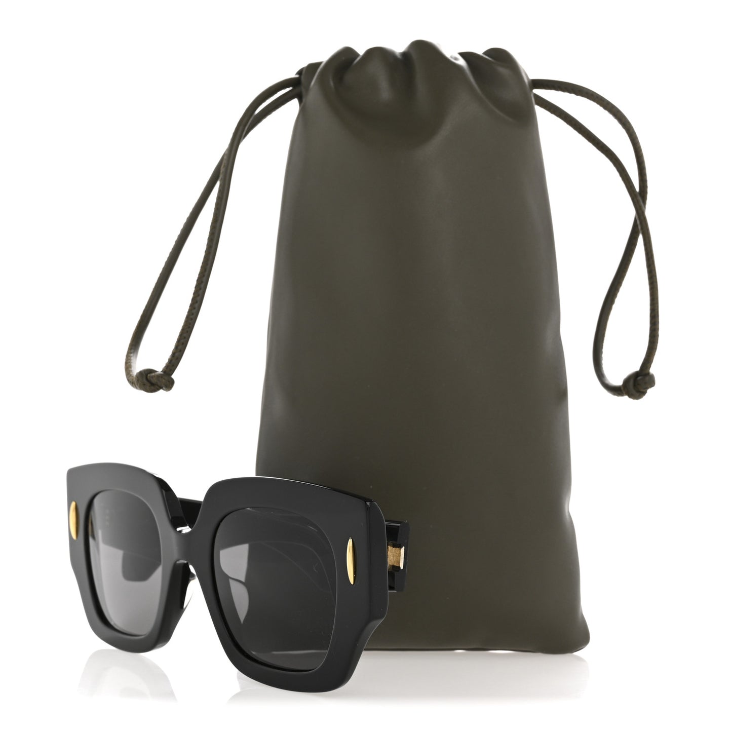 Acetate Anagram Square Screen Sunglasses LW40129U Black