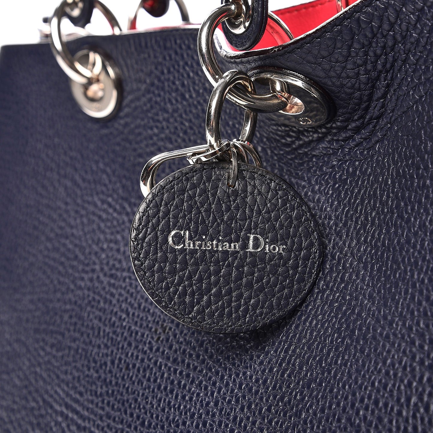 Bullcalf Medium Diorissimo Tote Navy Fuchsia