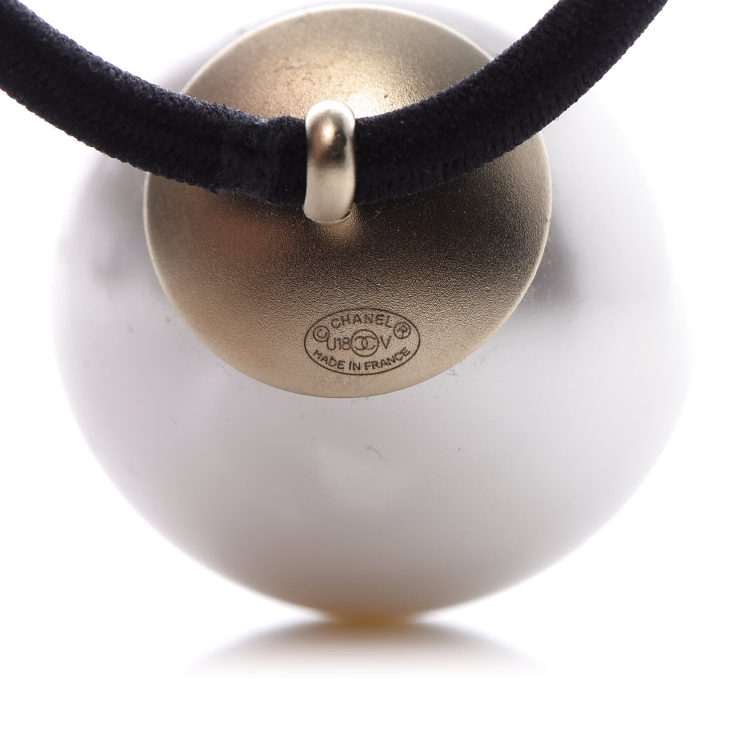Chanel Pearl CC Hair Tie Black White 4 of 4