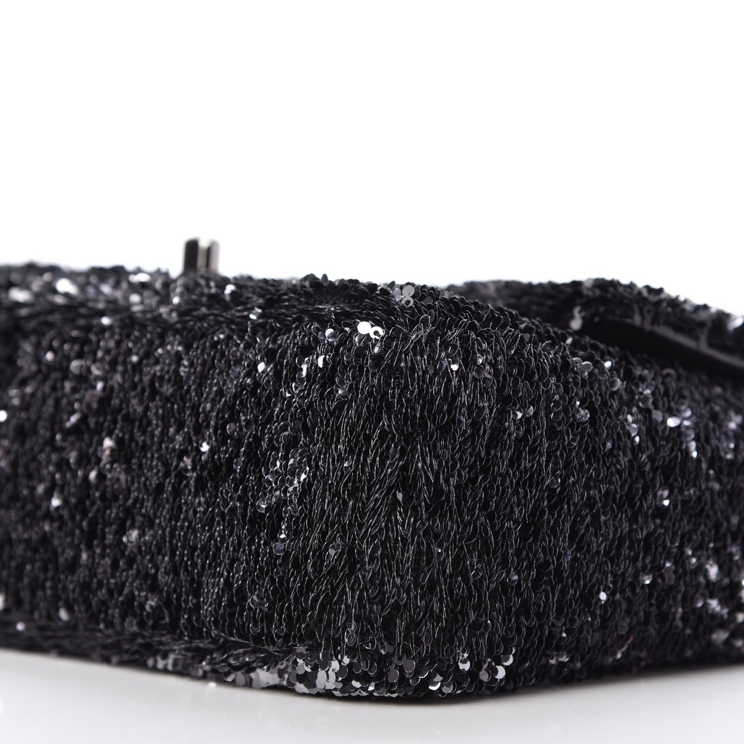 Chanel Sequin Single Flap Silver Black Silver 7 of 10