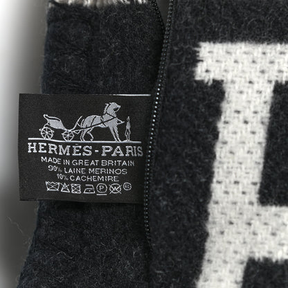 Hermes Wool Cashmere Avalon III Pillow PM Ecru Black 3 of 3