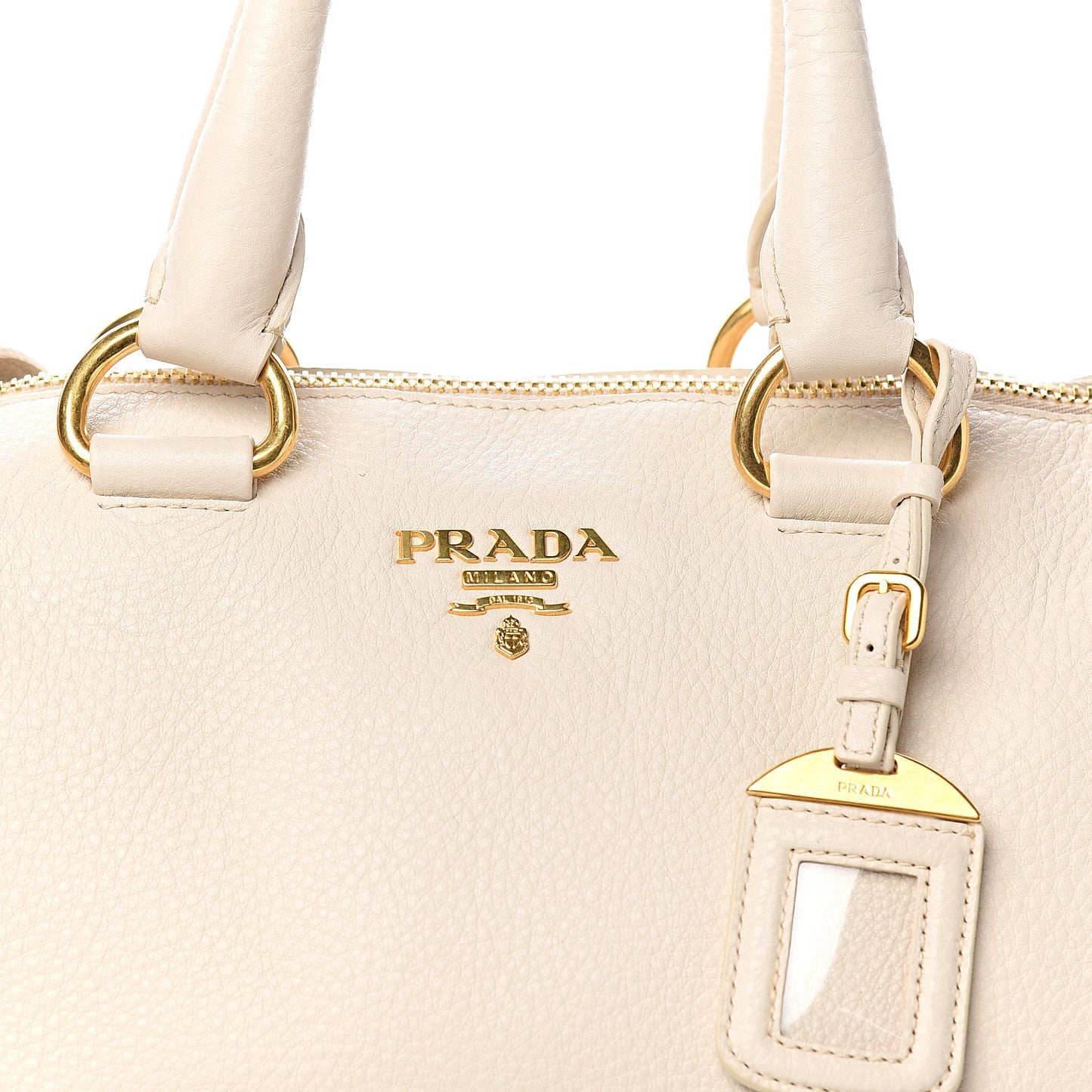 Vitello Daino Top Handle Zip Tote Talco
