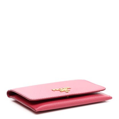 Prada Saffiano Metal Flap Wallet Peonia 5 of 11