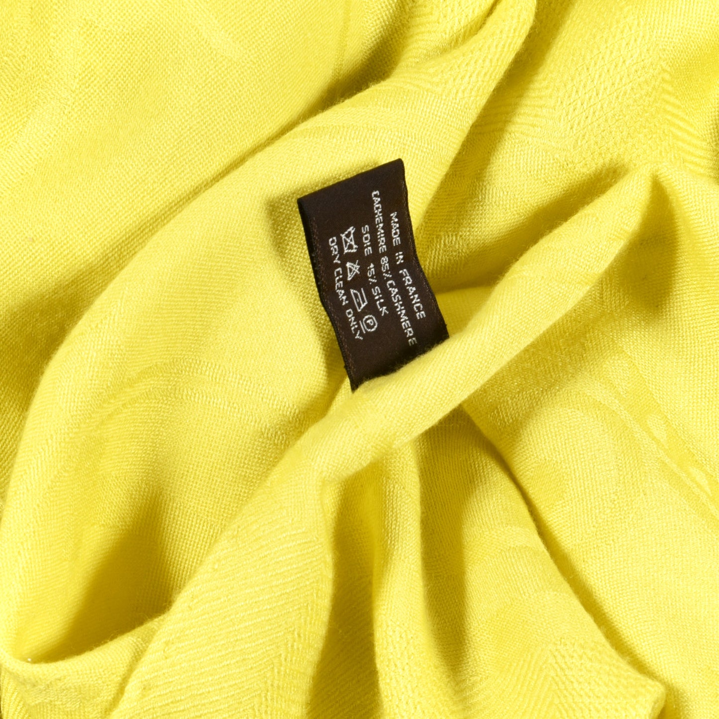 Cashmere Silk Jacquard New Libris Scarf Jaune Citron