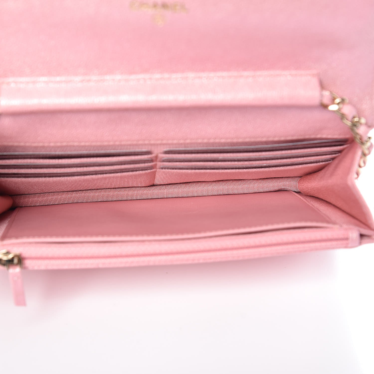 Chanel Iridescent Caviar Quilted Wallet on Chain WOC Rose Pink 5 of 9