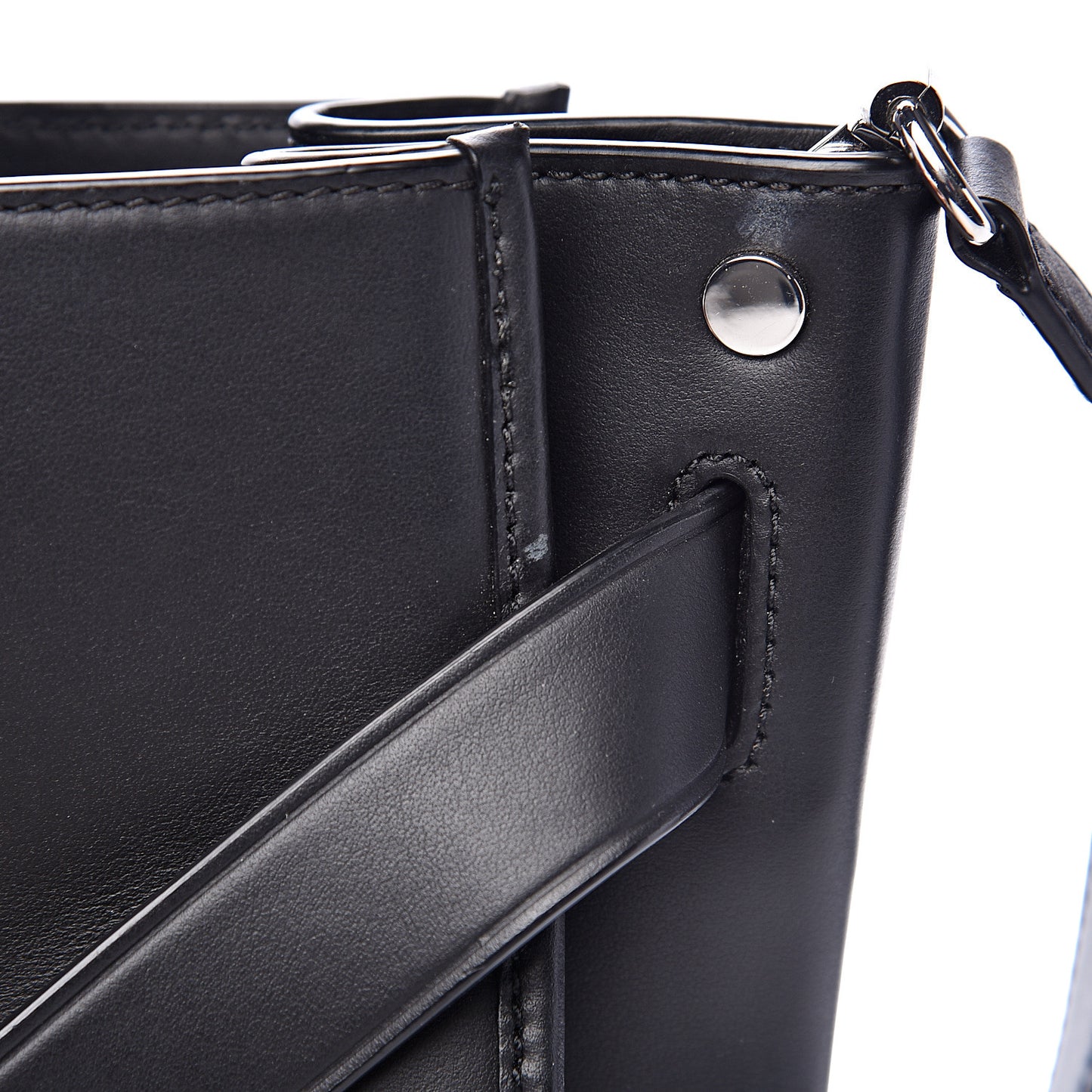 Smooth Calfskin Attica Chain Satchel Black