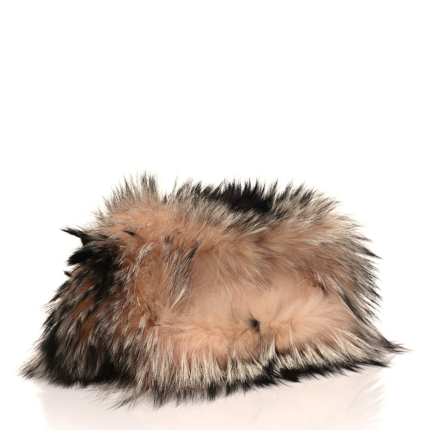 Metallic Nappa Fox Fur Mini Peekaboo Iconic Satchel Brown Multicolor