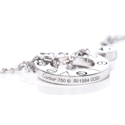 Cartier 18K White Gold 2 Diamond LOVE Necklace 6 of 9