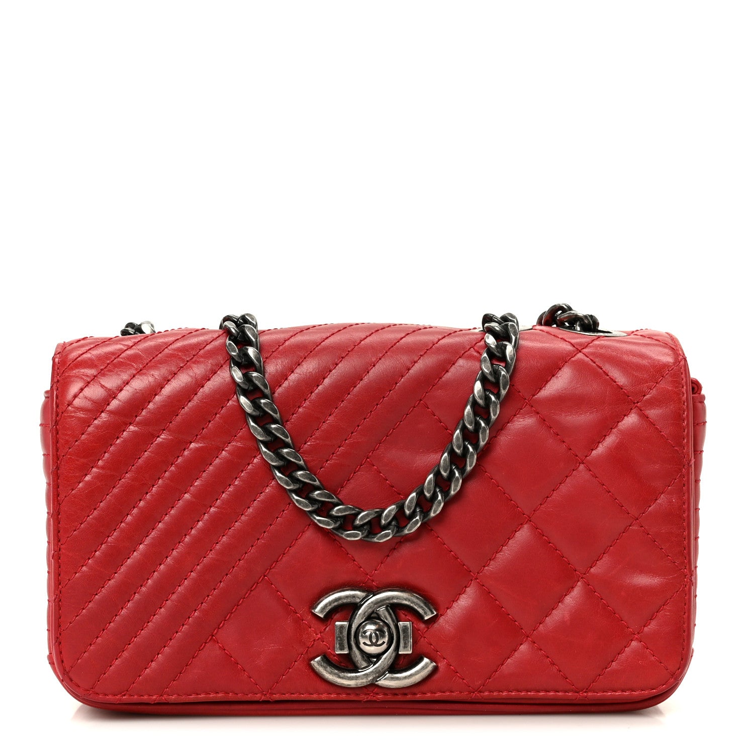 Chanel Glazed Calfskin Quilted Small Coco Boy Flap Red 1 of 10