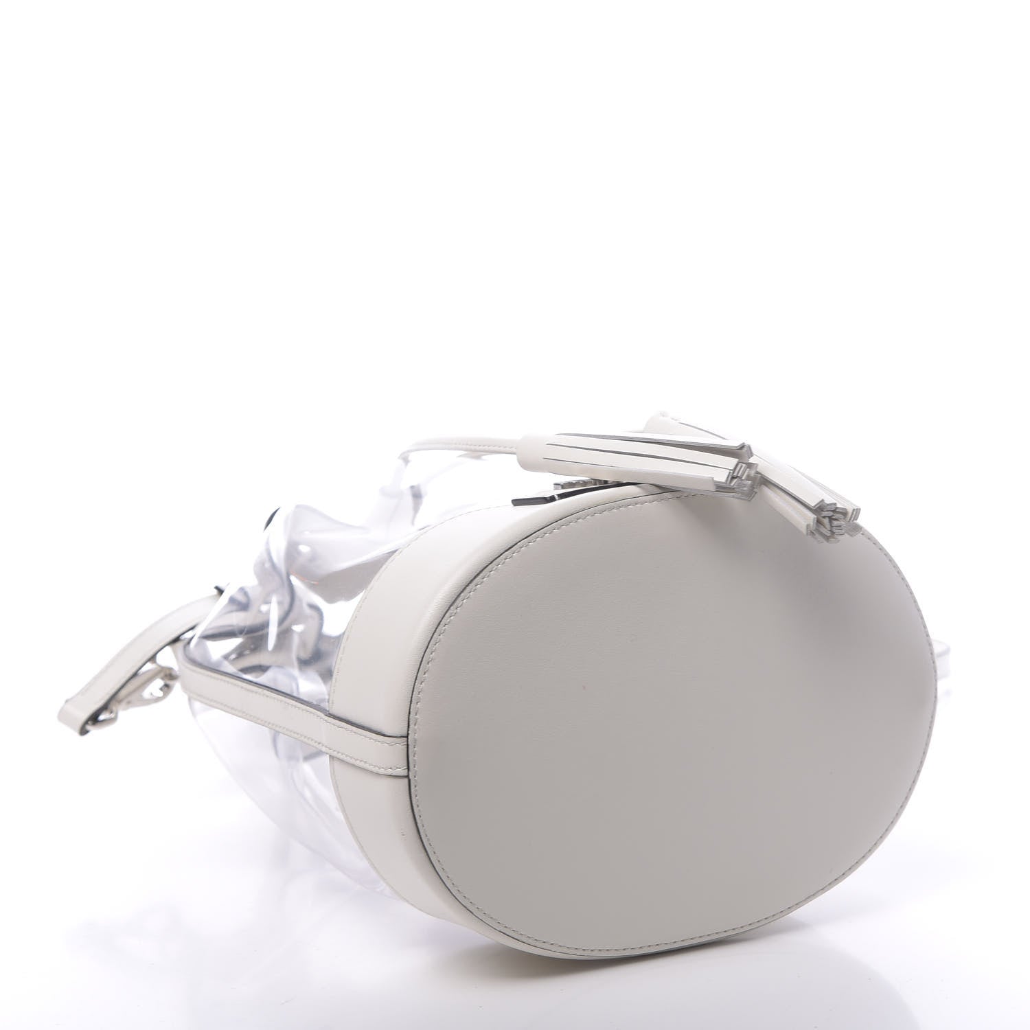 Miu Miu Transparent Drawstring Bucket Bag White 5 of 10