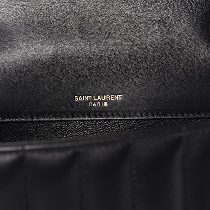 Saint Laurent Lambskin Matelasse Monogram Medium Vicky Chain Bag Black 6 of 15